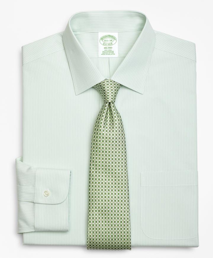 Brooks Brothers Extra Slim Fit Slim-fit Dress Shirt, Non-iron Tonal Framed Stripe