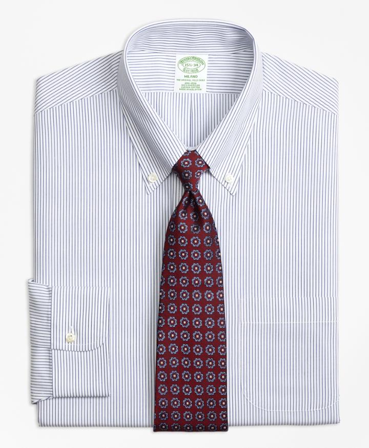 Brooks Brothers Extra Slim Fit Slim-fit Dress Shirt, Non-iron Pinstripe
