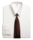 Brooks Brothers Men's Original Polo Button-down Oxford Slim Fitted Dress Shirt, Alternating Bengal Stripe