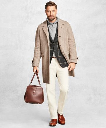 Brooks Brothers Golden Fleece Herringbone Topcoat