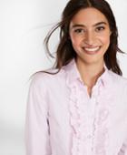 Brooks Brothers Women's Striped Cotton Poplin Ruffled Shirt
