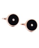 Brooks Brothers Rose-gold Plated Circle Cuff Links