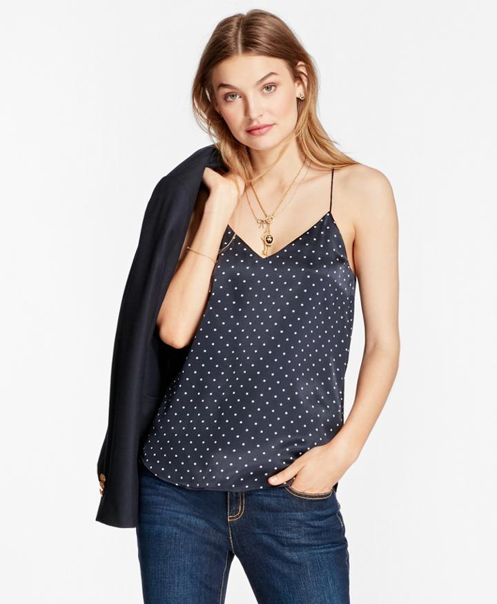 Brooks Brothers Women's Polka-dot Silk Charmeuse Cami