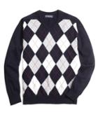 Brooks Brothers Men's Cashmere Argyle V-neck Sweater