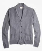 Brooks Brothers Men's Heathered Block-stitch Cardigan