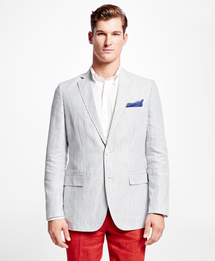 Brooks Brothers Men's Fitzgerald Fit Stripe Linen Sport Coat