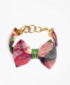 Brooks Brothers Kiel James Patrick Pink And Green Madras Bow Bracelet