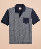Brooks Brothers Striped & Dotted Double-knit Jacquard Polo