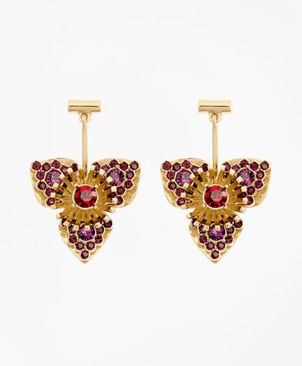 Brooks Brothers Swarovski Crystal Floral Drop Earrings
