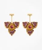 Brooks Brothers Swarovski Crystal Floral Drop Earrings