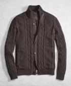 Brooks Brothers Men's Golden Fleece 3-d Knit Cashmere Blend Full-zip Sweater With Lining
