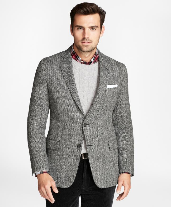 Brooks Brothers Men's Regent Fit Brookstweed Herringbone Sport Coat