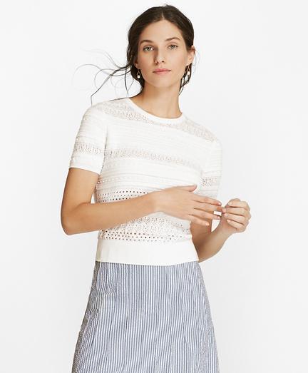 Brooks Brothers Pointelle Supima Cotton Short-sleeve Shell