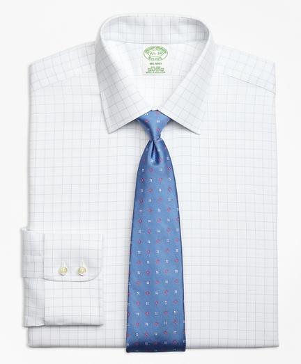 Brooks Brothers Non-iron Milano Fit Royal Oxford Windowpane Dress Shirt