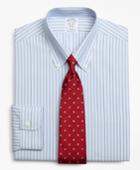Brooks Brothers Stretch Slim Fitted Dress Shirt, Non-iron Mini Bb#1 Alternating Stripe