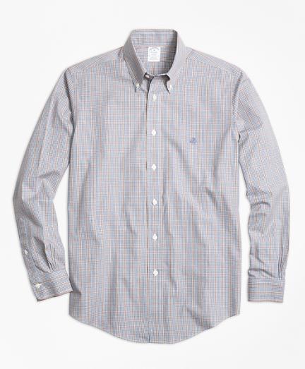 Brooks Brothers Non-iron Regent Fit Heathered Glen Plaid Sport Shirt