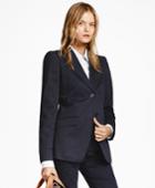 Brooks Brothers Women's Petite Two-button Stretch-cotton Twill Jacket
