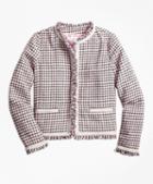Brooks Brothers Cotton Blend Houndstooth Tweed Jacket