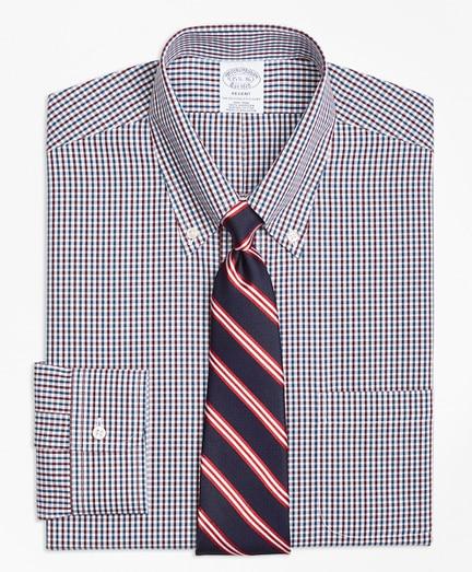 Brooks Brothers Regent Fitted Dress Shirt, Non-iron Two-color Gingham