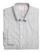 Brooks Brothers Men's Supima Cotton Non-iron Regular Fit Navy Stripe Twill Sport Shirt