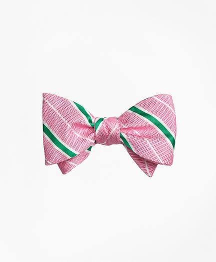 Brooks Brothers Textured Ground Bb#2 Stripe With Pinstripe Bow Tie