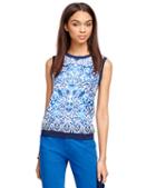 Brooks Brothers Cotton And Silk Printed Shell
