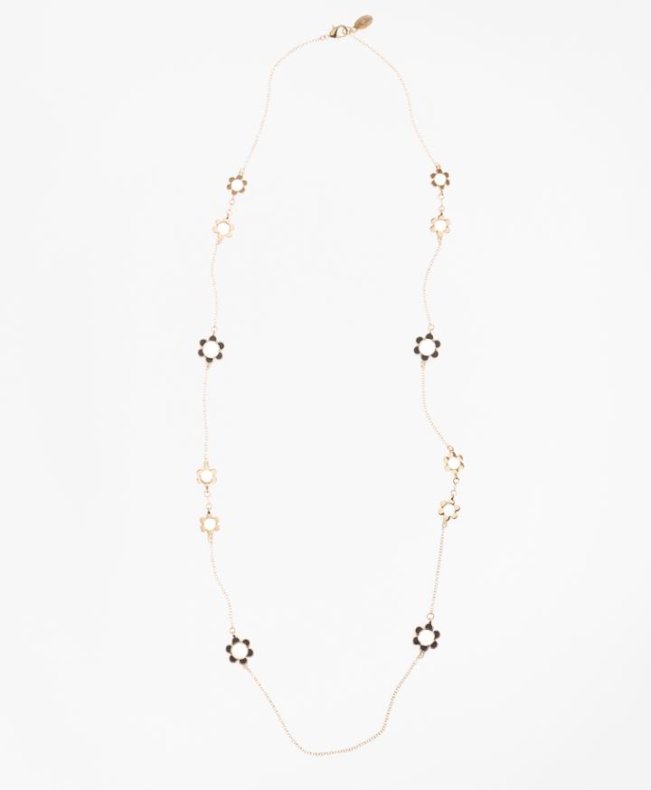Brooks Brothers Women's Long Enameled Floral Station Necklace