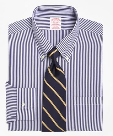 Brooks Brothers Traditional Relaxed-fit Dress Shirt, Non-iron Bengal Stripe