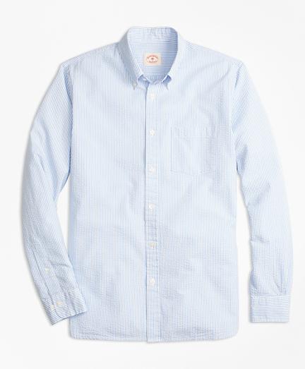 Brooks Brothers Stripe Cotton Seersucker Sport Shirt