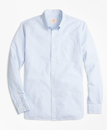 Brooks Brothers Stripe Cotton Seersucker Sport Shirt