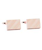 Brooks Brothers Rose-gold Plated Diagonal Stripe Cuff Links