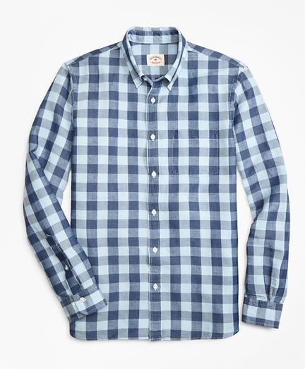 Brooks Brothers Gingham Linen-blend Sport Shirt