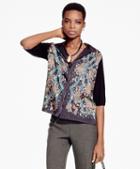 Brooks Brothers Floral Mixed-media Cardigan