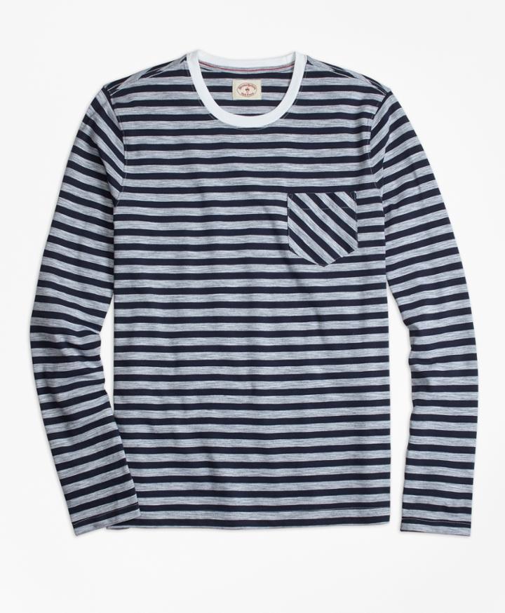 Brooks Brothers Men's Long-sleeve Sailor Stripe Tee Shirt