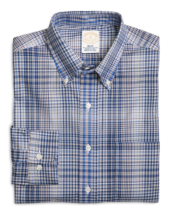 Brooks Brothers Men's Golden Fleece Slim Fit Multi District Check Sport Shirt