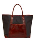 Brooks Brothers Men's Canvas And Leather Tote