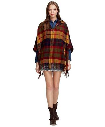 Brooks Brothers Wool Tartan Capelet