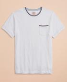 Brooks Brothers Striped Tipping Pocket T-shirt