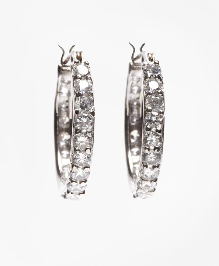 Brooks Brothers Women's Crystal-studded Hoop Earrings