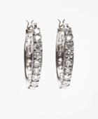 Brooks Brothers Women's Crystal-studded Hoop Earrings