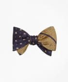 Brooks Brothers X And Dot With Textured Bb#3 Stripe Reversible Bow Tie