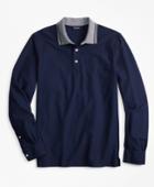 Brooks Brothers Men's Two-tone Long-sleeve Polo Shirt