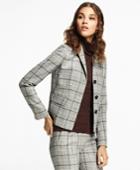 Brooks Brothers Women's Windowpane Stretch-wool-cashmere Jacket