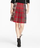 Brooks Brothers Mixed-tartan Wool Pleated Skirt
