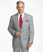 Brooks Brothers Madison Fit Saxxon Wool Black And White Plaid With Blue Deco 1818 Suit