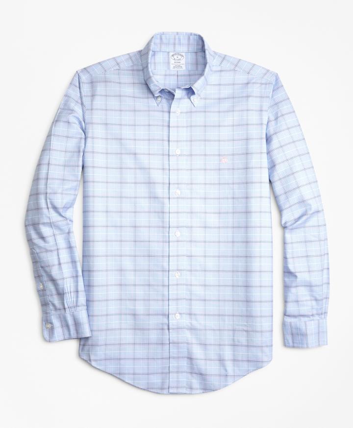 Brooks Brothers Men's Non-iron Regent Fit Double-grid Check Sport Shirt