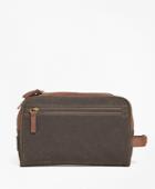 Brooks Brothers Men's Waxed Canvas & Leather Dopp Kit