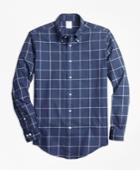 Brooks Brothers Men's Regent Fit Windowpane Flannel Sport Shirt