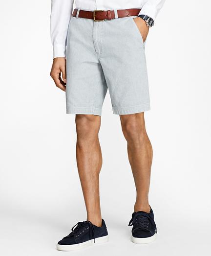Brooks Brothers Stripe Chambray Shorts