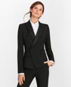 Brooks Brothers Women's Petite Stretch-wool Crepe Double-breasted Tuxedo Jacket